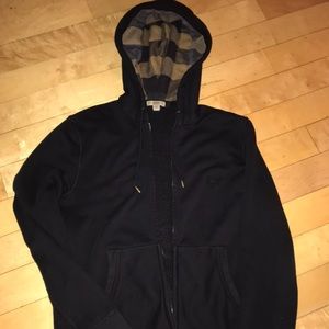 Black Burberry Men’s Zip Up